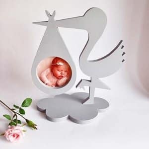 Stork Decorative Photo Frame for Newborn Baby Laser Cut File