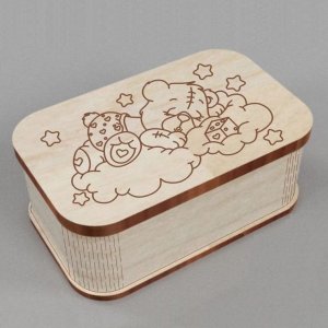 Sweet Dreams Wooden Box with Cute Sleeping Panda Engraving Art Laser Cut File