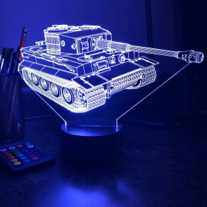Tank 3D Optical Illusion Lamp Laser Cut Engraving File
