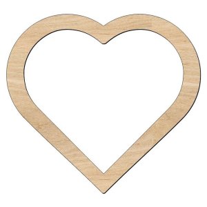 Thick Outline Wood Heart Shape for DIY Craft Laser Cut File