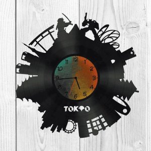 Tokyo Vinyl Record Wall Clock Laser Cut File