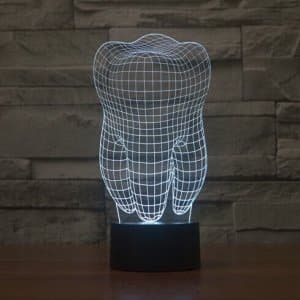 Tooth 3D Illusion LED Table Lamp Laser Engraving File
