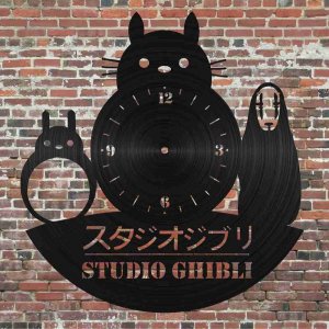 Totoro Studio Ghibli Vinyl Record Wall Clock Laser Cut File