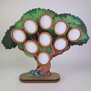 Tree Shaped Photo Display Stand Laser Cut Student or Family Tree Decor