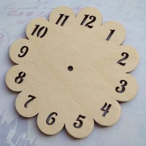 Twelve Petal Flower Shaped Wooden Wall Clock Laser Cut File