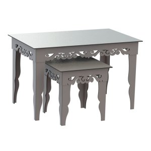 Two Fretwork Nesting Tables Laser Cut File