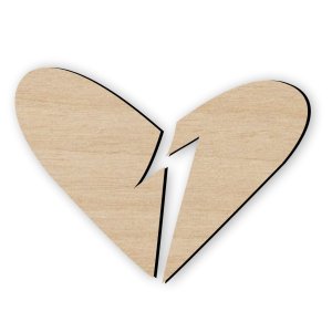 Two Pieces Wood Heart Shape Laser Cut File