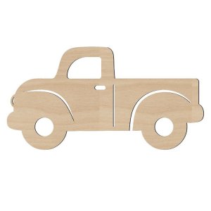 Unfinished Wood Truck Cutout for DIY Projects Laser Cut File