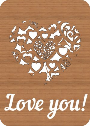 Valentine Day Greeting Card Laser Cut File