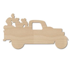 Valentines Day Truck Wood Cutout Craft Laser Cut File