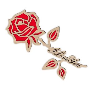 Valentines I Love You Wooden Rose Gift Laser Cut File