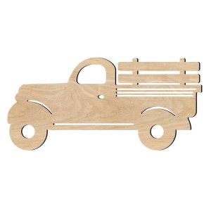 Vintage Pickup Truck Unfinished Wood Cut Out Shape Craft DIY Sign Laser Cut File