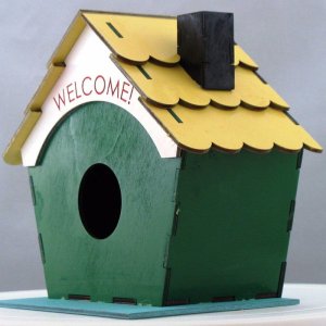 Welcome Home Wooden Birdhouse Laser Cut File