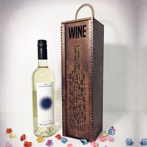 Wine Bottle Box with Sliding Lid Laser Cut File