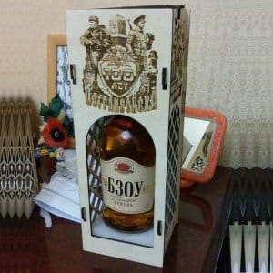 Wine Box with Russian Revolution Engraving Laser Cut File