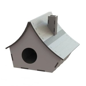 Wood Birdhouse Slat Curved Roof Laser Cut File