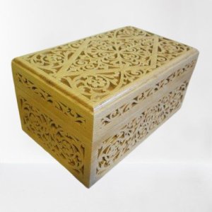Wood Carved Jewelry Box Laser Cut File