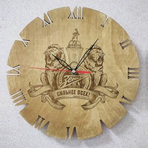 Wood Engraved Football Club Zenit Wall Clock Gift Laser Cut File