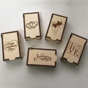 Wood Engraved Gift Box Collection for Valentine Day Laser Cut File