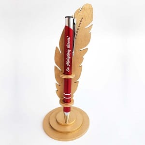 Wood Feather Pen Holder Stand Laser Cut File