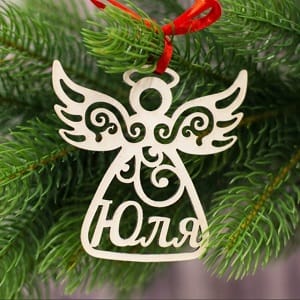 Wooden Angel Bauble for Christmas and New Year Decorations Laser Cut File