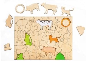 Wooden Animal Puzzle Board Laser Cut File