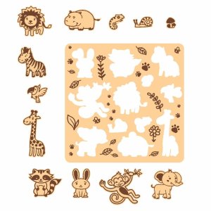 Wooden Animal Puzzle Board for Kids Laser Cut File