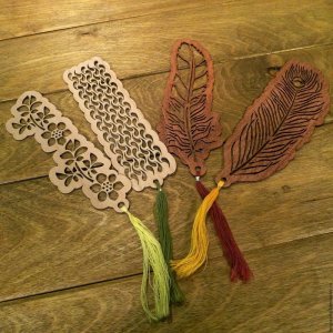 Wooden Bookmark Feathers Laser Cut File
