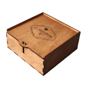 Wooden Box with Hinged Lid and Lock Laser Cut File