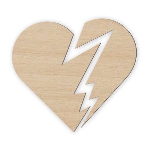 Wooden Broken Heart Shape for Crafts and Decoration Laser Cut File