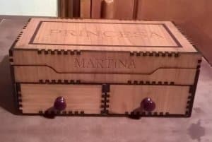 Wooden Casket with Two Drawers Laser Cut File