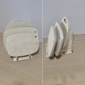 Wooden Chopping Board Set with Stand Laser Cut File