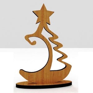 Wooden Christmas Tree Ornament Holder Laser Cut File