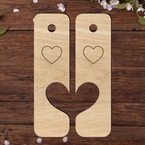 Wooden Heart Keychain Gifts for Couple Laser Cut File
