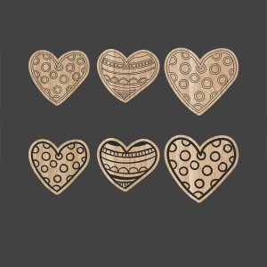 Wooden Heart Magnet Collection for V-Day Laser Cut File