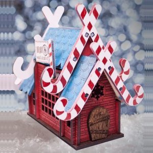 Wooden Miniature Christmas Dollhouse Laser Cut File