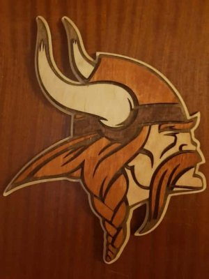 Wooden Minnesota Vikings Logo Wall Art Decor Laser Cut File