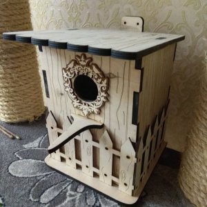 Wooden Nesting Box for Birds Laser Cut File
