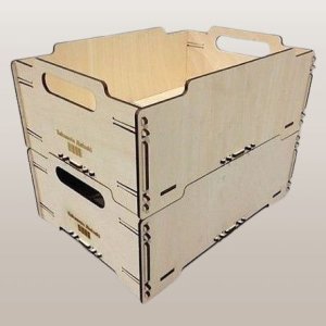 Wooden Rectangular Stackable Storage Box Laser Cut File