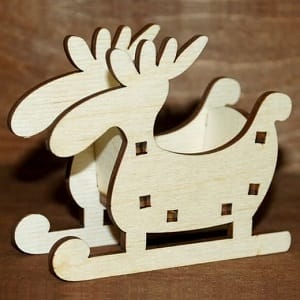 Wooden Reindeer Christmas Sleigh Laser Cut File