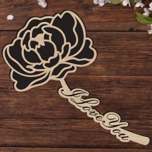 Wooden Rose Unique Gift Laser Cut File