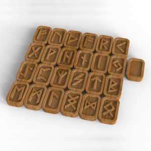 Wooden Runes Kit Template Laser Cut File