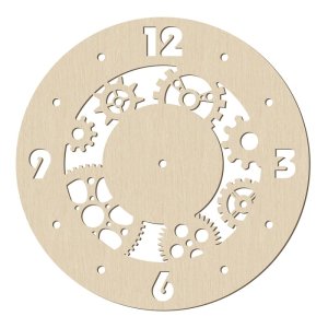 Wooden Steampunk Wall Clock Laser Cut File