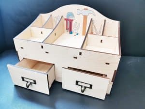 Wooden Tool Storage Organizer with Drawers Laser Cut File