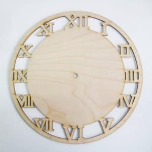 Wooden Wall Clock Face with Roman Numerals Laser Cut File