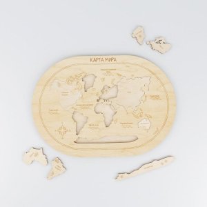 World Map Educational Puzzle Toy Laser Cut File