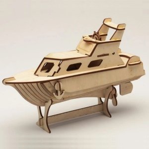 Yacht 3D Wooden Puzzle Laser Cut File